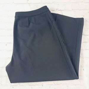 Vince Camuto 16W Side Zip Wide Leg Cropped Pants Black
